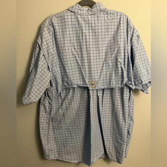 Men’s Columbia PFG Super Bonehead Fishing Lightweight Blue Plaid Shirt Size XXL - Picture 7 of 7